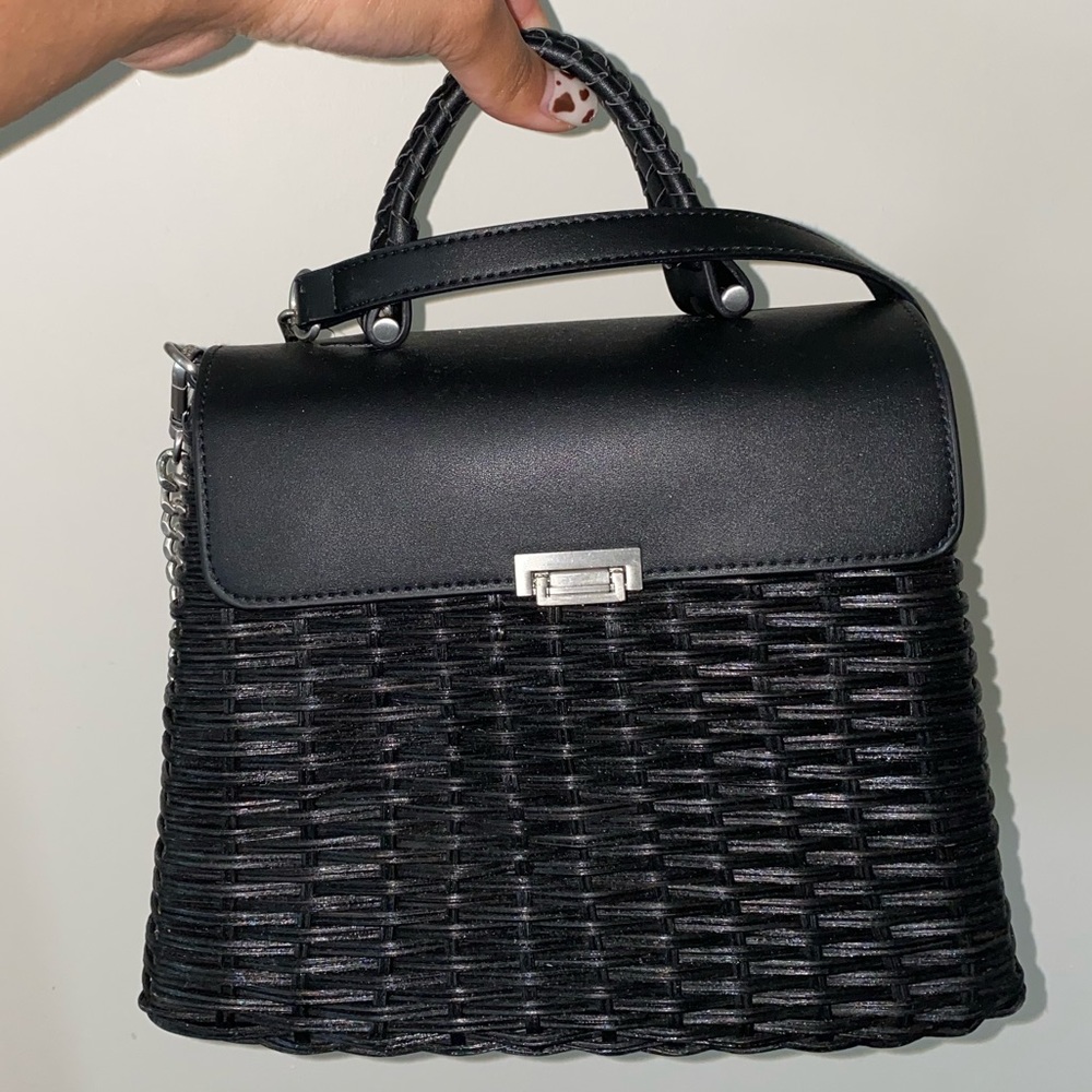 Zara Black Straw Purse